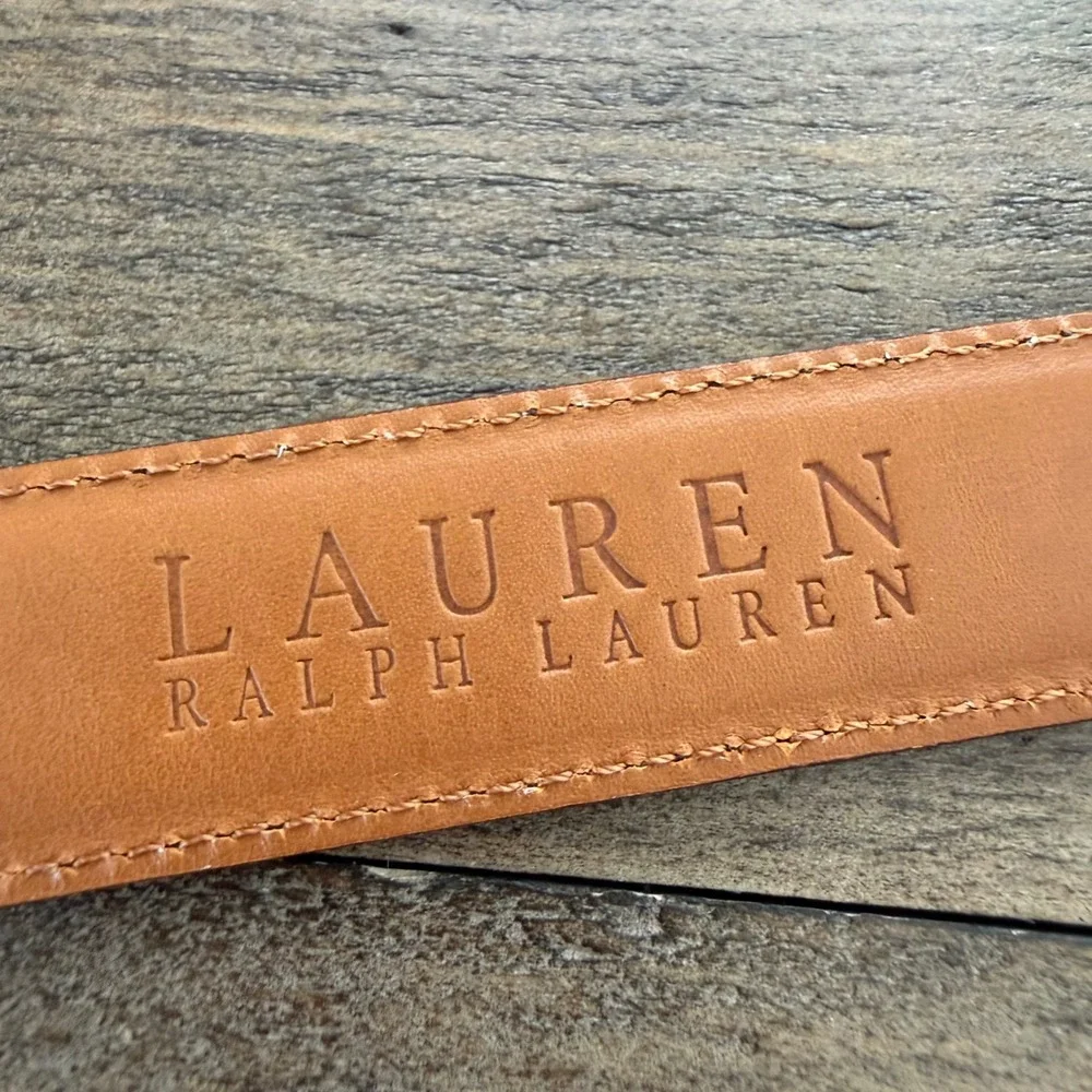 Lauren Ralph Lauren Dark Brown Italian Leather Belt Wrapped Buckle Large‎ 38